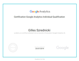 Certification Google analytics ANEMO