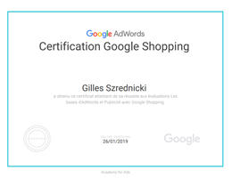 Certification Google Shopping ANEMO